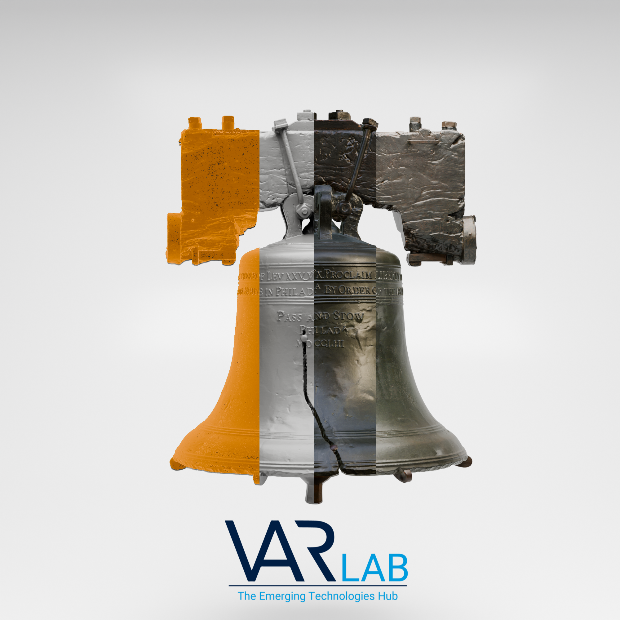 Composite Liberty Bell render showing scan stages
