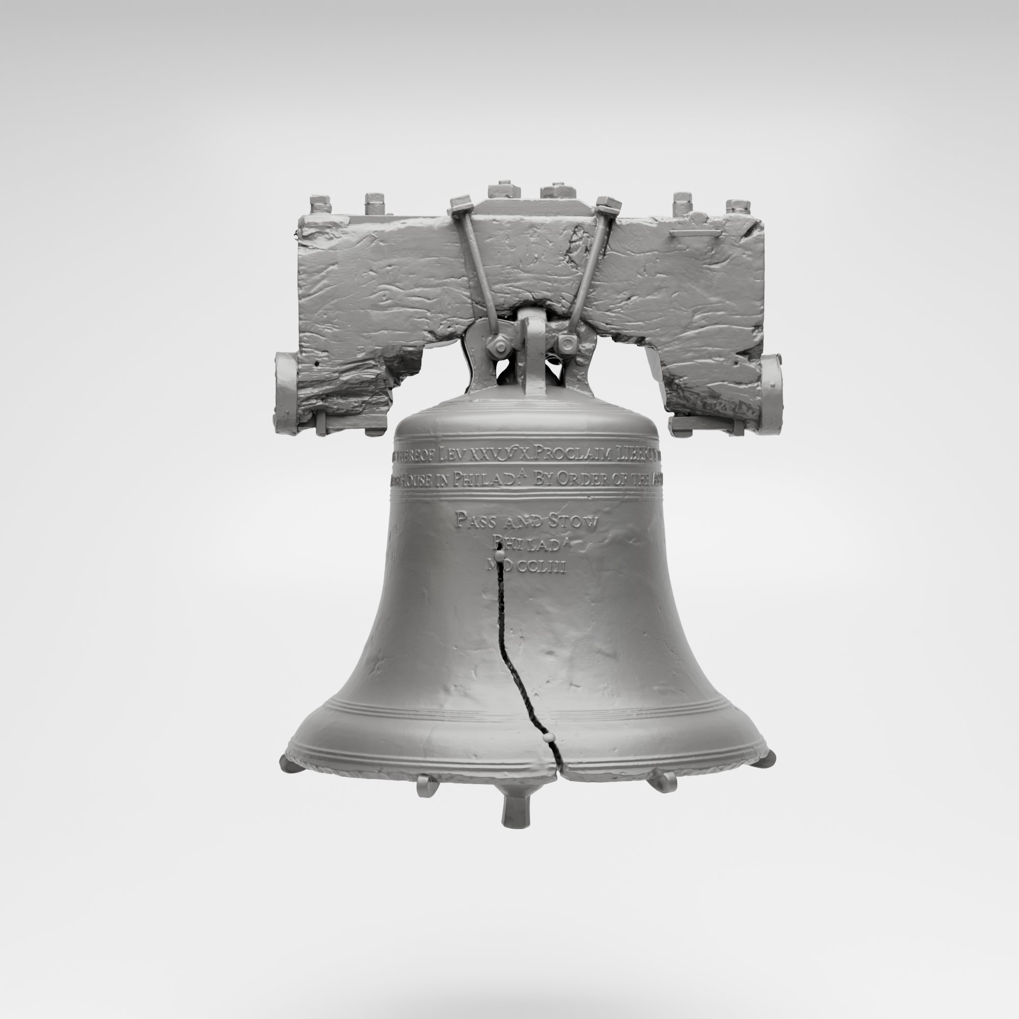 Liberty Bell mesh presentation render