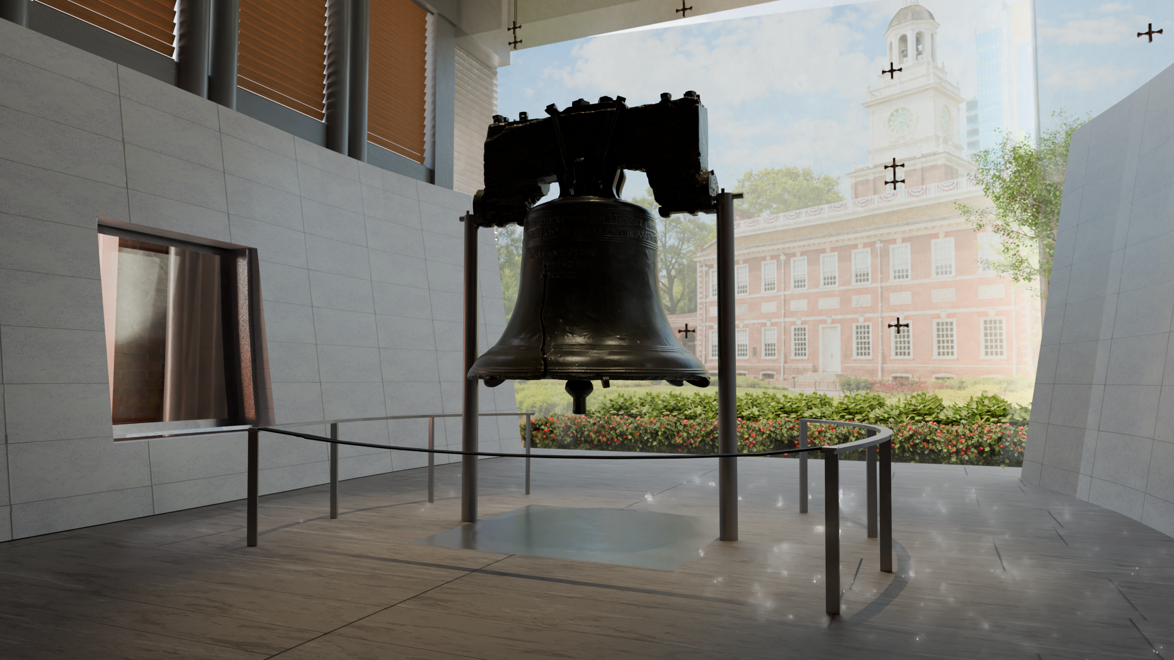 Liberty Bell render in a recreated environment